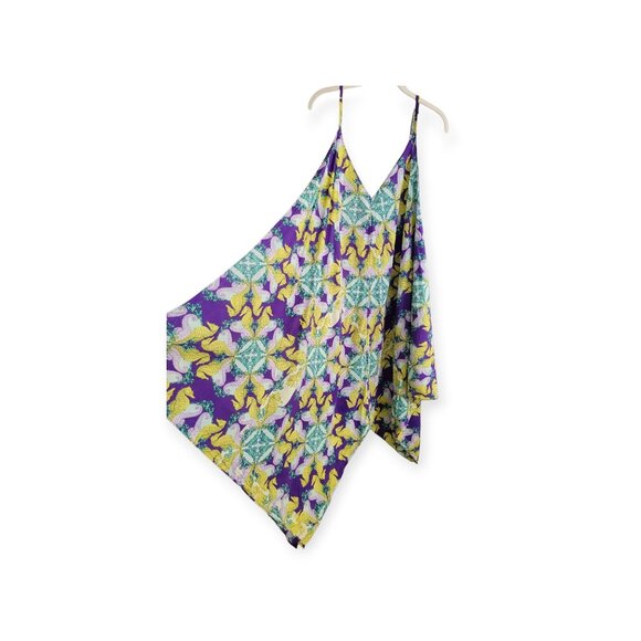 Anthropologie Purple Yellow **Seahorse Print Dress 1X** - Picture 4 of 12